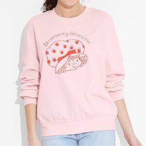 Strawberry Shortcake Sweatshirt Crew Double-Sided Graphic Print NEW